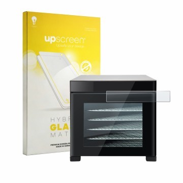 Vorderseite einer Produktverpackung mit dem Markenlogo upscreen. Daneben ist das Gerät Cosori CP267-FD mit dem zugehörigen Dis