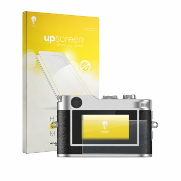 Vorderseite einer Produktverpackung mit dem Markenlogo upscreen. Daneben ist das Gerät Rollei Mini Digital Camera mit dem zuge