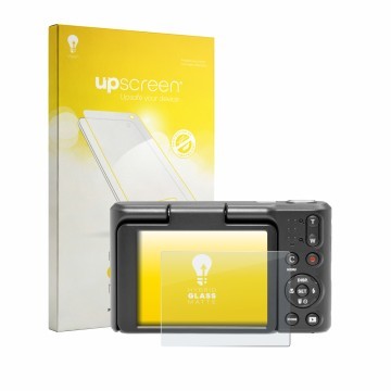 Vorderseite einer Produktverpackung mit dem Markenlogo upscreen. Daneben ist das Gerät Kodak Pixpro C1 mit dem zugehörigen Dis