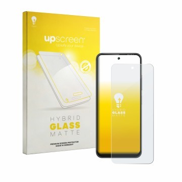 Vorderseite einer Produktverpackung mit dem Markenlogo upscreen. Daneben ist das Gerät Gigaset GP20 mit dem zugehörigen Displa