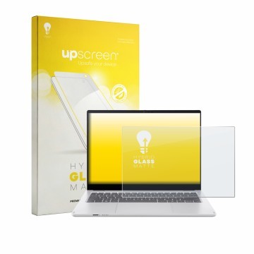 Vorderseite einer Produktverpackung mit dem Markenlogo upscreen. Daneben ist das Gerät Acer Swift Spin 14 AI mit dem zugehörig
