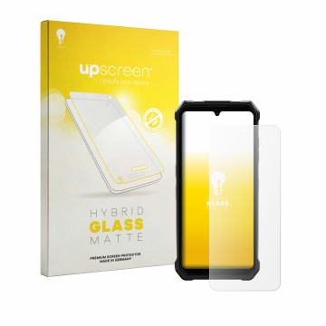 Vorderseite einer Produktverpackung mit dem Markenlogo upscreen. Daneben ist das Gerät Fossibot F110L mit dem zugehörigen Disp