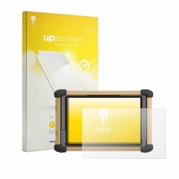 Parte frontale di una confezione del prodotto con il logo del marchio upscreen. Accanto è raffigurato il dispositivo DT Resear