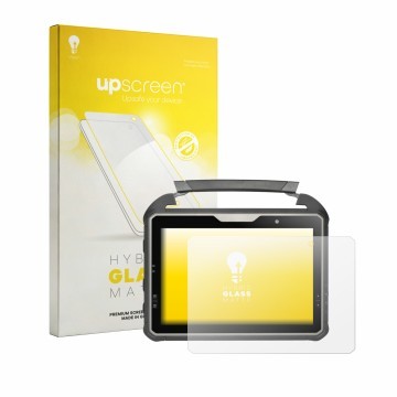 Vorderseite einer Produktverpackung mit dem Markenlogo upscreen. Daneben ist das Gerät DT Research DT302RP mit dem zugehörigen
