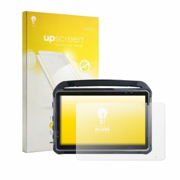 Vorderseite einer Produktverpackung mit dem Markenlogo upscreen. Daneben ist das Gerät DT Research DT312RP mit dem zugehörigen