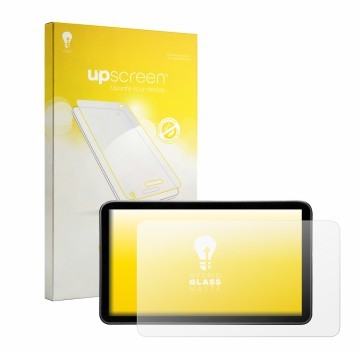 Parte frontale di una confezione del prodotto con il logo del marchio upscreen. Accanto è raffigurato il dispositivo Portkeys 