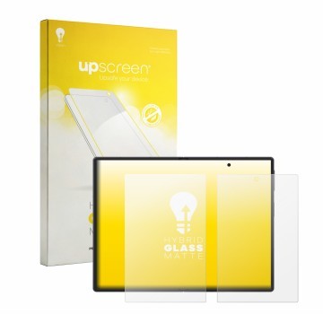 Vorderseite einer Produktverpackung mit dem Markenlogo upscreen. Daneben ist das Gerät Samsung Galaxy Z Fold 8 (Inneres Displa