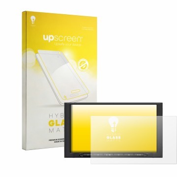 Parte frontal de un envase de producto con el logotipo de la marca upscreen. Al lado se muestra el dispositivo JBL Legend 700 