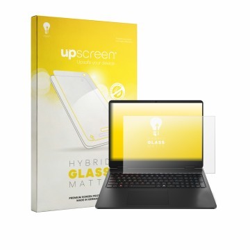 Parte frontale di una confezione del prodotto con il logo del marchio upscreen. Accanto è raffigurato il dispositivo HP HyperX