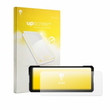 Face avant d’un emballage produit avec le logo de la marque upscreen. À côté, l’appareil Jansite MT36 8.1