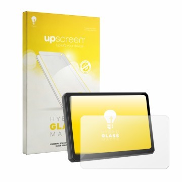 Front side of a product packaging with the brand logo upscreen. Next to it is the device Carpuride W702BS Pro 7