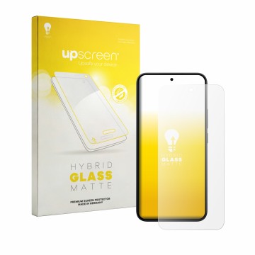 Vorderseite einer Produktverpackung mit dem Markenlogo upscreen. Daneben ist das Gerät Xiaomi Redmi Note 17 Pro 5G mit dem zug