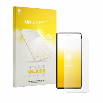 Parte frontale di una confezione del prodotto con il logo del marchio upscreen. Accanto è raffigurato il dispositivo Emporia S