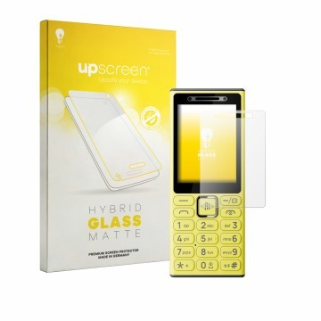 Parte frontale di una confezione del prodotto con il logo del marchio upscreen. Accanto è raffigurato il dispositivo Nokia 200