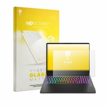 Parte frontale di una confezione del prodotto con il logo del marchio upscreen. Accanto è raffigurato il dispositivo HP HyperX