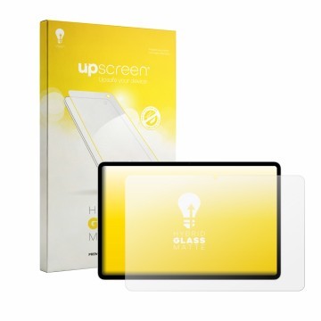 Parte frontale di una confezione del prodotto con il logo del marchio upscreen. Accanto è raffigurato il dispositivo Honor Pad