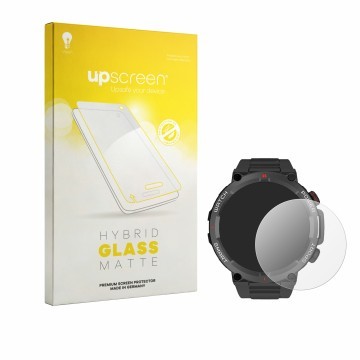 Vorderseite einer Produktverpackung mit dem Markenlogo upscreen. Daneben ist das Gerät Neow W-Watch 1.39