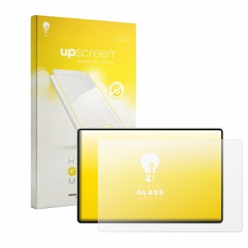 Vorderseite einer Produktverpackung mit dem Markenlogo upscreen. Daneben ist das Gerät Huawei MatePad Pro 12 2026 mit dem zuge