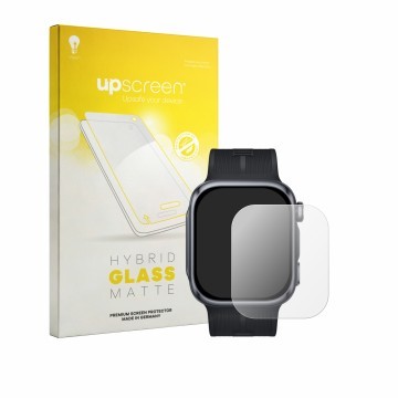 Parte frontale di una confezione del prodotto con il logo del marchio upscreen. Accanto è raffigurato il dispositivo Huawei Wa