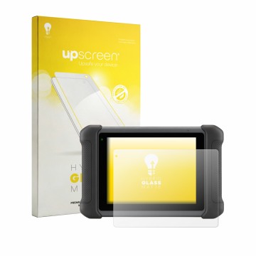 Parte frontale di una confezione del prodotto con il logo del marchio upscreen. Accanto è raffigurato il dispositivo Autel Max