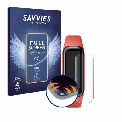 Parte frontal de un envase de producto con el logotipo de la marca Savvies. Al lado se muestra el dispositivo Samsung Galaxy F