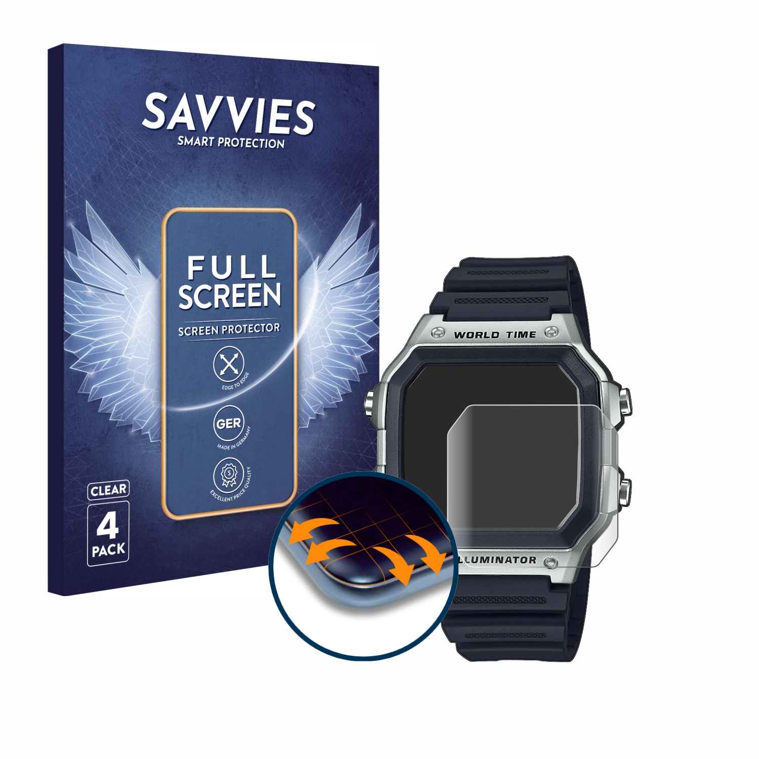 Pellicola Protettiva Savvies Per Casio F-105W-1AWYEF - 6 Pezzi Trasparenti, Anti-graffio, Applicazione Senza Bolle