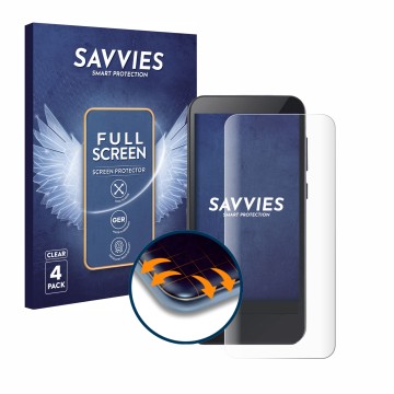 Face avant d’un emballage produit avec le logo de la marque Savvies. À côté, l’appareil Omnipod 5 est représenté avec la prote