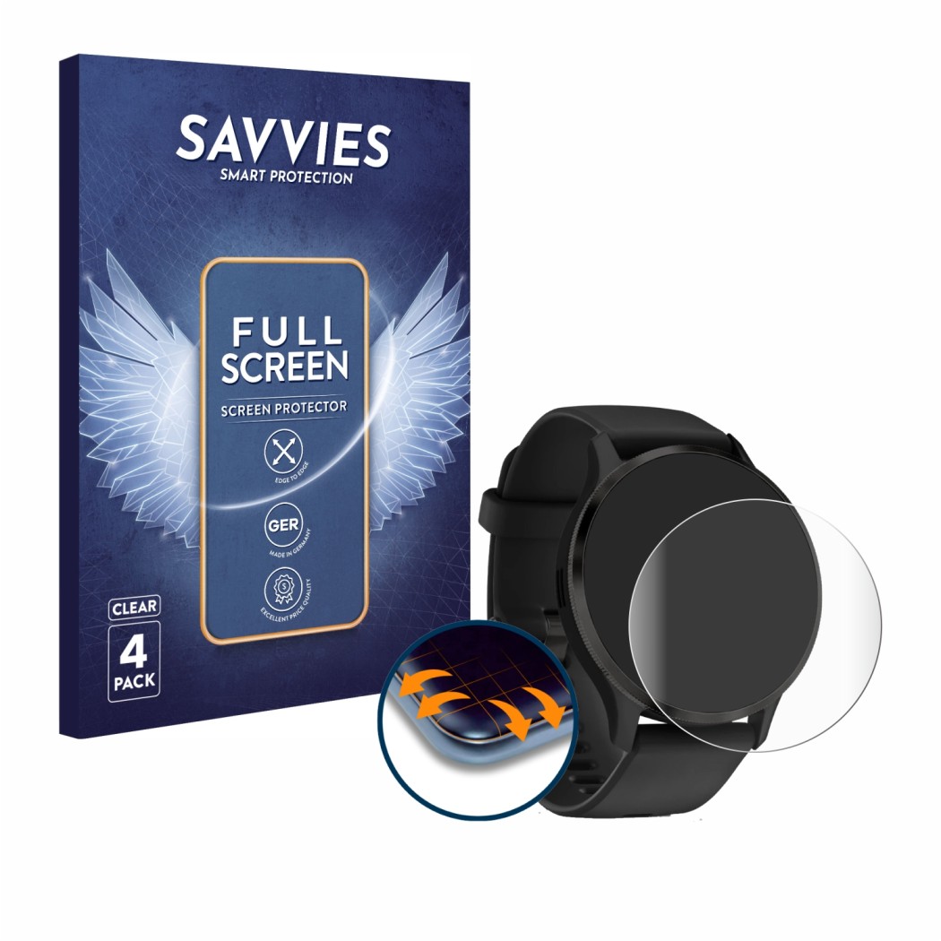 4x Savvies SF85 Full-Screen pour Garmin Venu 3