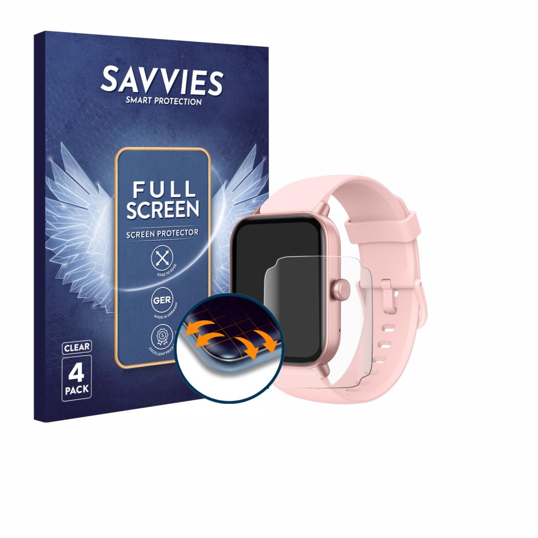 Front side of a product packaging with the brand logo Savvies. Next to it is the device Toobur IDW19 1.8