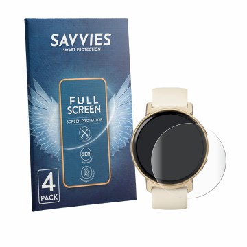 Parte frontale di una confezione del prodotto con il logo del marchio Savvies. Accanto è raffigurato il dispositivo Hama Smart