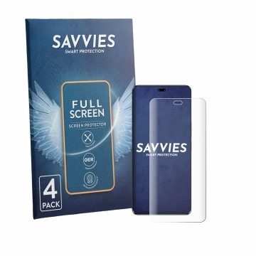 Parte frontal de un envase de producto con el logotipo de la marca Savvies. Al lado se muestra el dispositivo Honor 100 Pro co