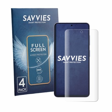 Parte frontale di una confezione del prodotto con il logo del marchio Savvies. Accanto è raffigurato il dispositivo Samsung Ga