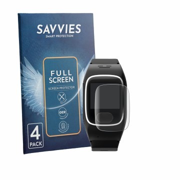 Face avant d’un emballage produit avec le logo de la marque Savvies. À côté, l’appareil James B8 est représenté avec la protec
