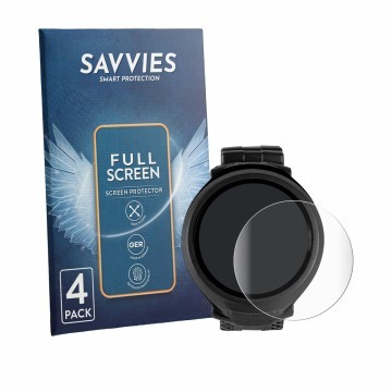 Parte frontal de un envase de producto con el logotipo de la marca Savvies. Al lado se muestra el dispositivo Mares Puck Lite 