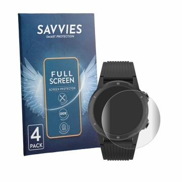 Face avant d’un emballage produit avec le logo de la marque Savvies. À côté, l’appareil Denver SW-351 est représenté avec la p