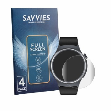Vorderseite einer Produktverpackung mit dem Markenlogo Savvies. Daneben ist das Gerät Black Shark A3 mit dem zugehörigen Displ