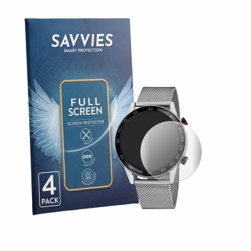 Vorderseite einer Produktverpackung mit dem Markenlogo Savvies. Daneben ist das Gerät Lotus 50017/1 mit dem zugehörigen Displa
