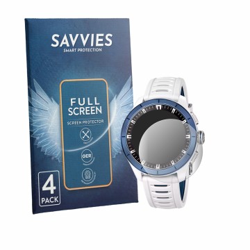 Vorderseite einer Produktverpackung mit dem Markenlogo Savvies. Daneben ist das Gerät Lotus Connected Full D 20001 mit dem zug