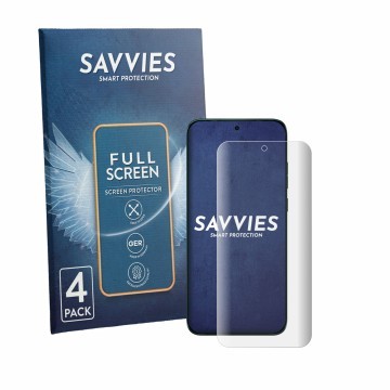 Vorderseite einer Produktverpackung mit dem Markenlogo Savvies. Daneben ist das Gerät Motorola Edge 70 Plus mit dem zugehörige