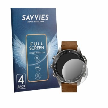 Parte frontal de un envase de producto con el logotipo de la marca Savvies. Al lado se muestra el dispositivo Garmin Marq Adve