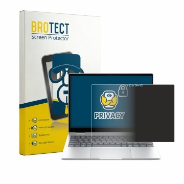 Parte frontal de un envase de producto con el logotipo de la marca BROTECT. Al lado se muestra el dispositivo HP EliteBook 8 F