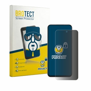 Front side of a product packaging with the brand logo BROTECT. Next to it is the device realme Narzo 100x shown with the corre