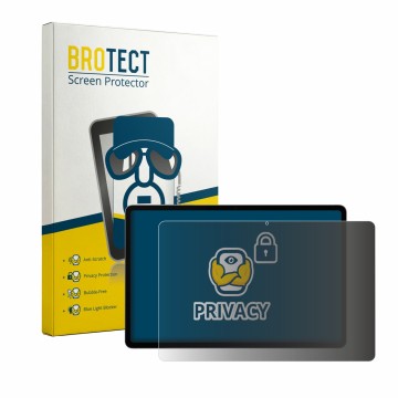 Parte frontal de un envase de producto con el logotipo de la marca BROTECT. Al lado se muestra el dispositivo Samsung Galaxy T