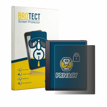 Parte frontal de un envase de producto con el logotipo de la marca BROTECT. Al lado se muestra el dispositivo Boox Note Mini C