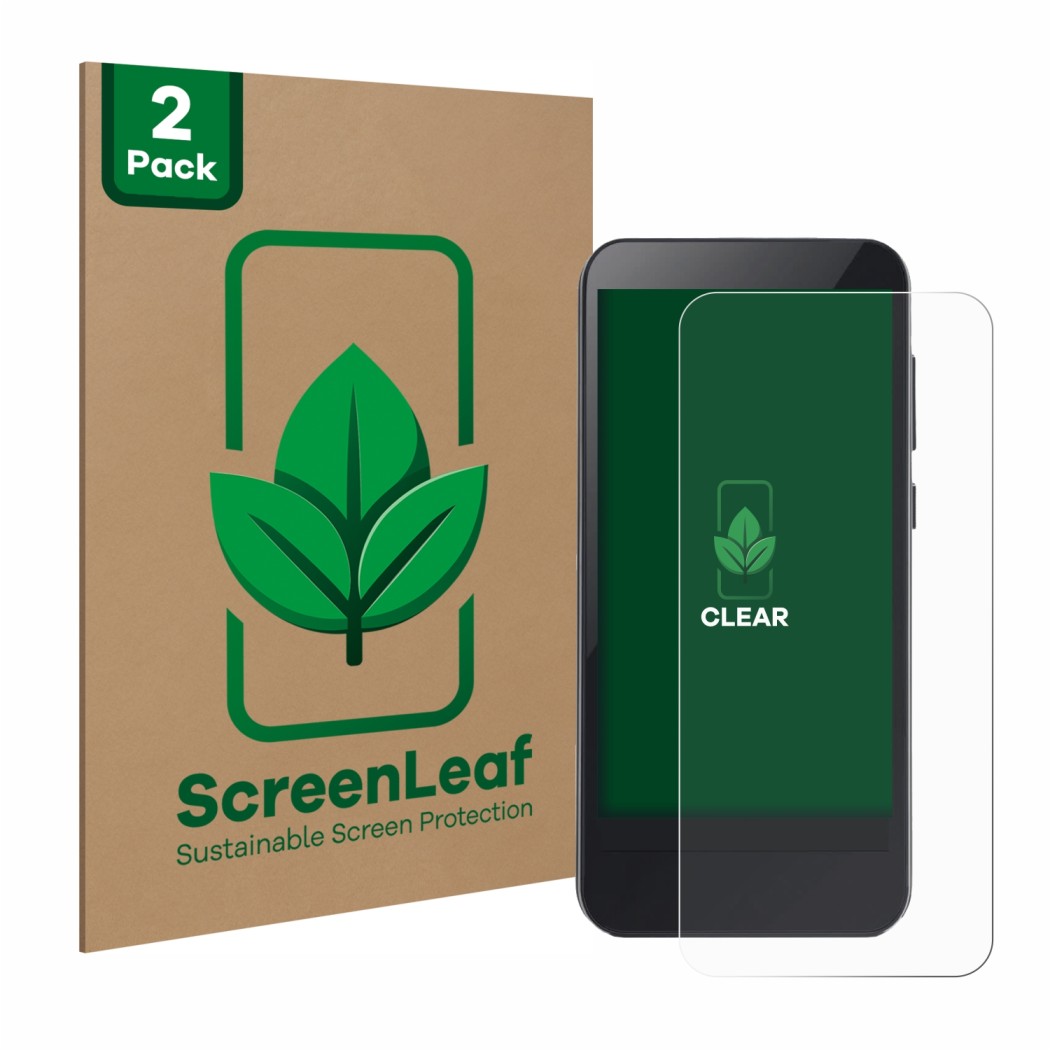 Vorderseite einer Produktverpackung mit dem Markenlogo ScreenLeaf. Daneben ist das Gerät Omnipod 5 mit dem zugehörigen Display