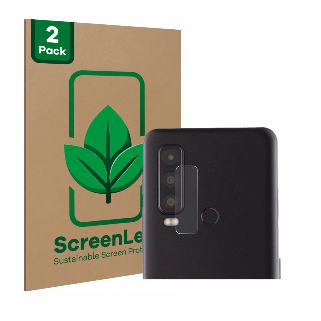 Parte frontale di una confezione del prodotto con il logo del marchio ScreenLeaf. Accanto è raffigurato il dispositivo Caterpi