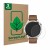 Vorderseite einer Produktverpackung mit dem Markenlogo ScreenLeaf. Daneben ist das Gerät Huawei Watch GT 4 (46mm) mit dem zuge