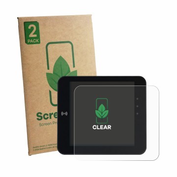 Front side of a product packaging with the brand logo ScreenLeaf. Next to it is the device unu Scooter Pro / Move shown with t