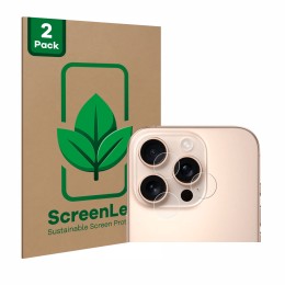 Parte frontal de un envase de producto con el logotipo de la marca ScreenLeaf. Al lado se muestra el dispositivo Apple iPhone 