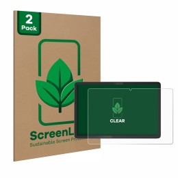 Parte frontal de un envase de producto con el logotipo de la marca ScreenLeaf. Al lado se muestra el dispositivo Lenovo Chrome